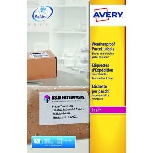 image of Avery Weatherproof Shipping Label 8 Per Sheet Pack of 200 L7993-25