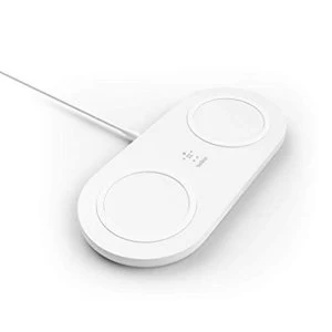 Image of Belkin Wireless Charger with Dual Charging Pads (15W) Dual Wireless Charger 2 Devices such as iPhone, AirPods, Galaxy and...