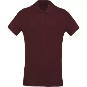 Kariban Mens Organic Pique Polo Shirt (XL) (Wine Heather)