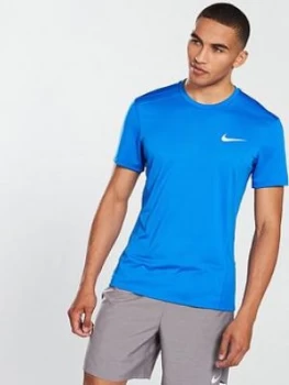 Image of Nike Running Cool Miler T Shirt Blue Size 2XL Men