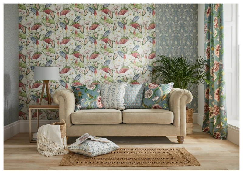 Image of Esselle Home Esselle Home Weave Chalky Blue Wallpaper