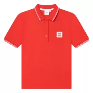 Boss Kids Boys Tipped Collar Polo Shirt In Red - Size 14 Years