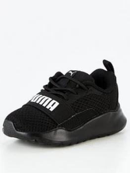 image of Puma Wired Ac Infant Trainers - Black/White