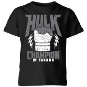 image of Marvel Thor Ragnarok Hulk Champion Kids T-Shirt - Black - 11-12 Years