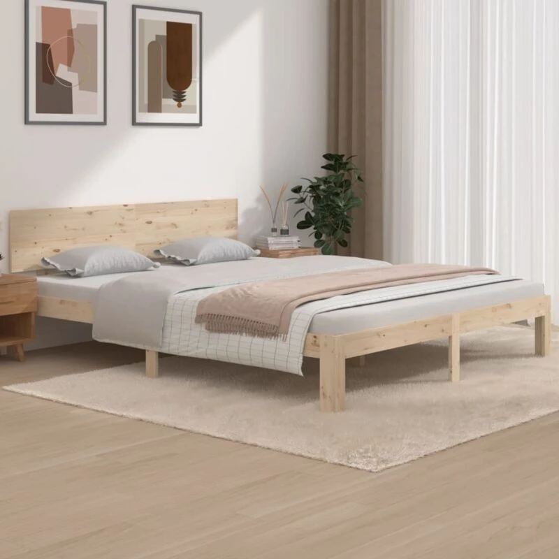 Image of VIDAXL Bed Frame without Mattress Solid Wood Pine 160x200cm vidaXL 8720286879917
