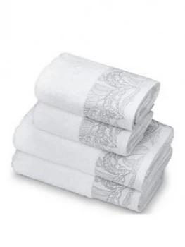 image of Accessorize Mozambique 4 Piece Towel Bale - White