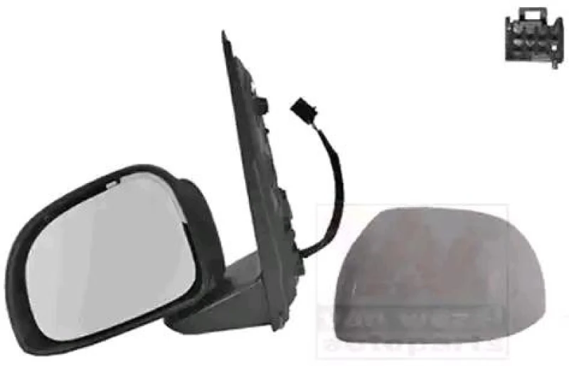 Image of VAN WEZEL 1607807 Wing mirror * HAGUS * Left, Heatable, Over-paintable Outside Mirror (50)