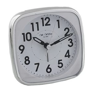 image of Square Alarm Clock - White & Silver