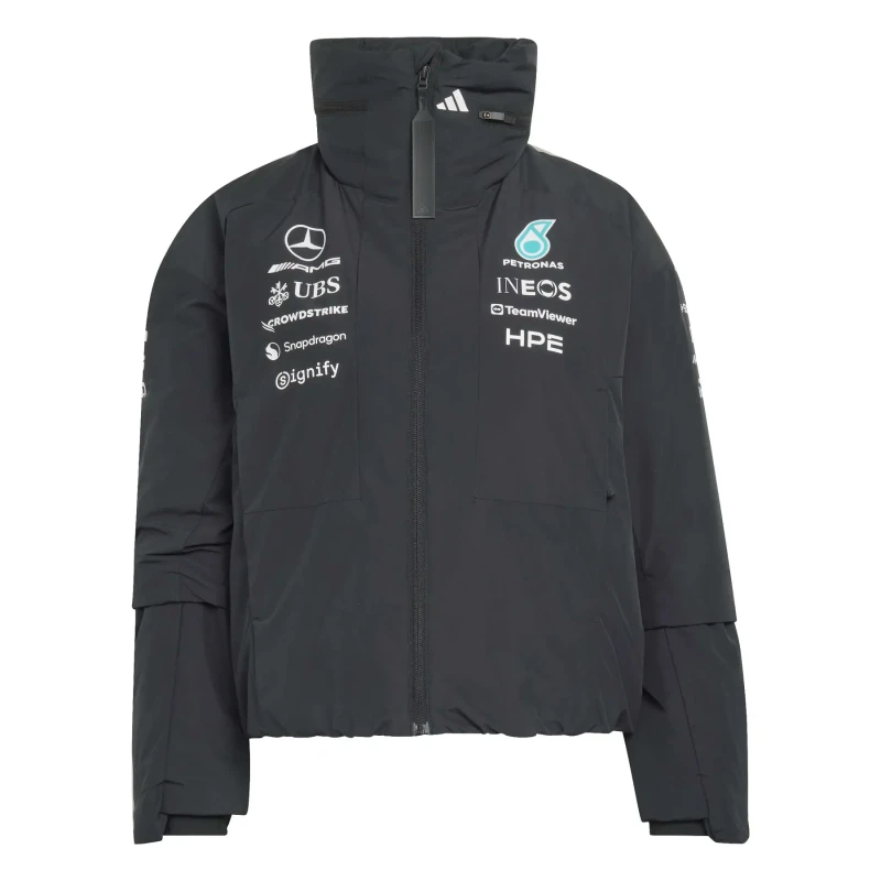 Image of Adidas Mercedes AMG womens waterproof jacket Petronas Formula One Team Engineers Noir Female L