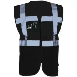 image of Yoko Hi-Vis Premium Executive/Manager Waistcoat / Jacket (4XL) (Black) - Black