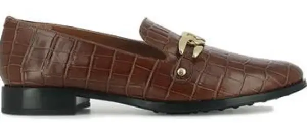 image of Artemas Mock Croc Leather Loafers with Chain Trim