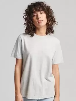 Image of Superdry Vintage Logo Emb Tee - Grey, Size 12, Women