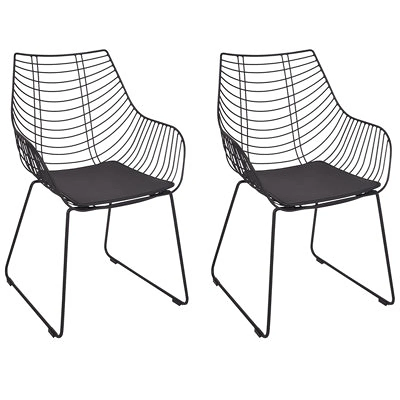 Image of Beliani Set Of 2 Dining Chairs Annapolis Metal Black
