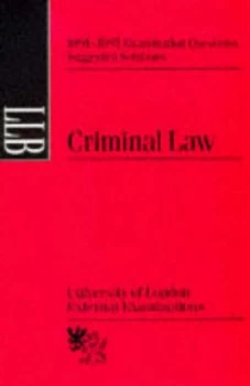 Image of Criminal Law. Suggested Solutions June 1991-95 Paperback
