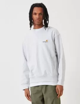 Image of Carhartt-WIP American Script Sweatshirt - Ash Heather Grey