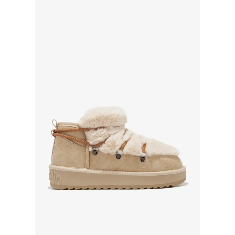Image of D.Franklin Womens fur-lined ankle boots D.Franklin Nordic Low Beige Female 36