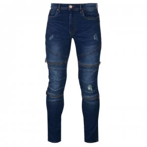 Image of Firetrap Fashion Jeans Mens - Mid Wash Zips
