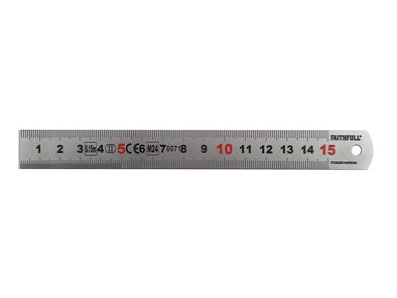 Image of Faithfull Matt Silver Measuring Rule 150mm Fairul150Ms