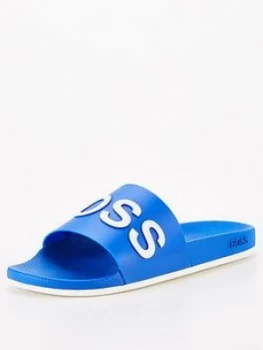 Image of Hugo Boss Bay Slides Blue/White Size 10 Men