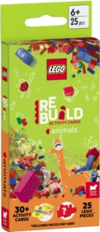Image of LEGO Books: ReBuild Activity Cards: Animals (with over 30 activity cards and 25 LEGO elements) Cards