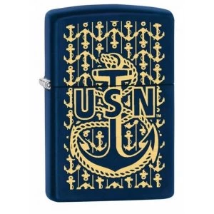 Image of Zippo United States Navy Matte Navy Blue Lighter
