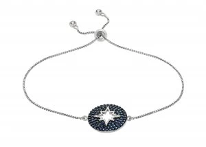 Image of Revere Silver Colour Blue CZ Cut Out Star Bracelet