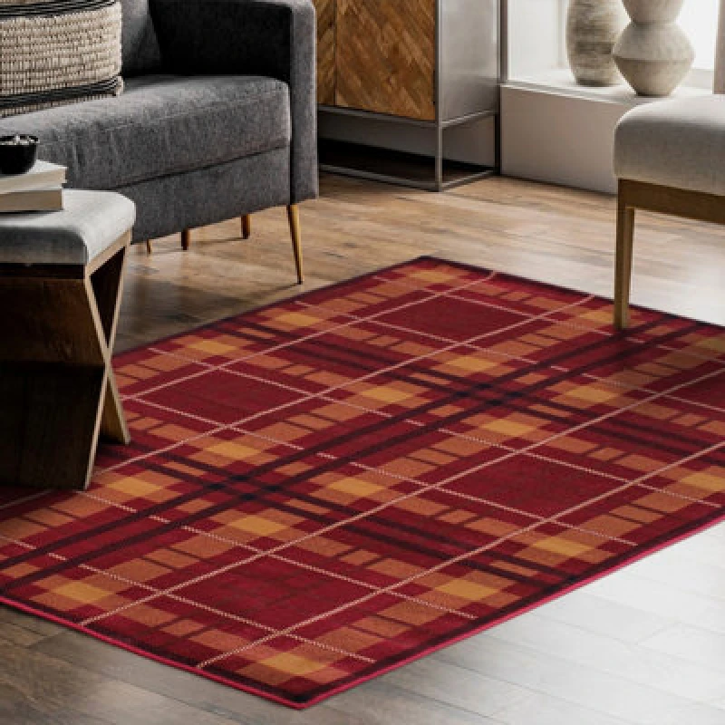 Image of Ultimate Rug TARTAN CHECK - Red Red 120/170cm