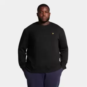 Image of Mens Crew Neck Sweatshirt - Jet Black - Plus - XL