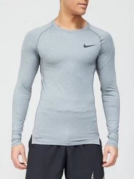 Image of Nike Pro Compression Long Sleeve Top - Grey