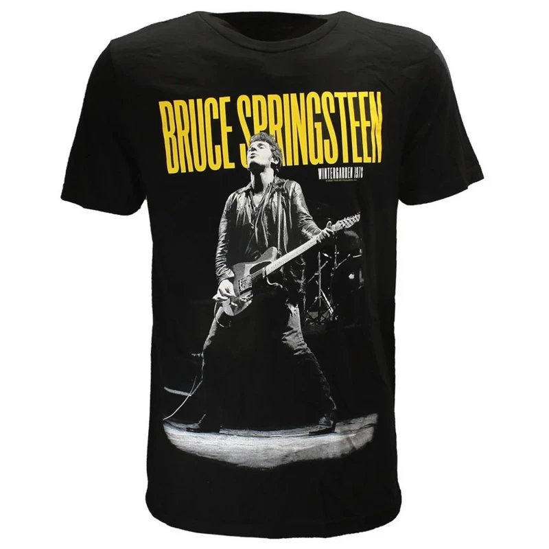 Image of Bruce Springsteen Mens Winterland Ballroom Guitar T-Shirt in Black Size: XL Black Male XL