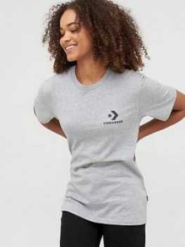 Image of Converse Star Chevron Short Sleeve T-Shirt - Grey, Size XL, Women