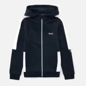 Image of Hugo Boss Boys' Hooded Cardigan Sweatshirt - Navy - 12 Years