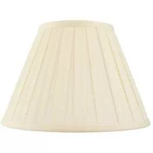 image of 6" Tapered Drum Lamp Shade Cream Box Pleated Fabric Cover Chandelier Clip on