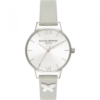 Image of Embellished Strap Silver & Steel Grey Watch
