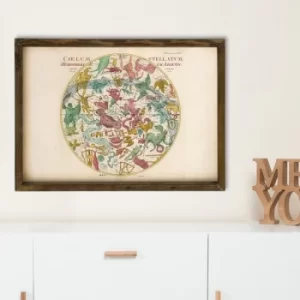 Image of Map077 Multicolor Decorative Framed MDF Painting