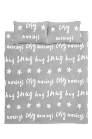 Image of Catherine Lansfield Cosy Up Tufted Fleece Duvet Cover Set