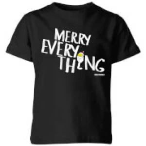 image of Smiley World Merry Everything Kids T-Shirt - Black - 11-12 Years