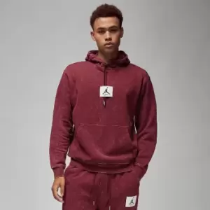 Image of Jordan M J Essential Statement Wash Fleece Hoody, Cherrywood Red, Male, Hoodies, DR3087-680
