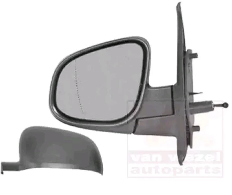 Image of VAN WEZEL 4412803 Wing mirror * HAGUS * Left, black, for manual mirror adjustment, Rough Outside Mirror (50)