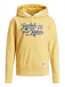Image of Jack & Jones Junior Boys Panther Hooded Sweat Top - Spicy Mustard Size 8 Years
