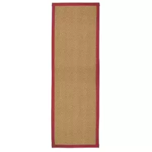 Image of Herringbone Runner with Border - Red - 60x180cm