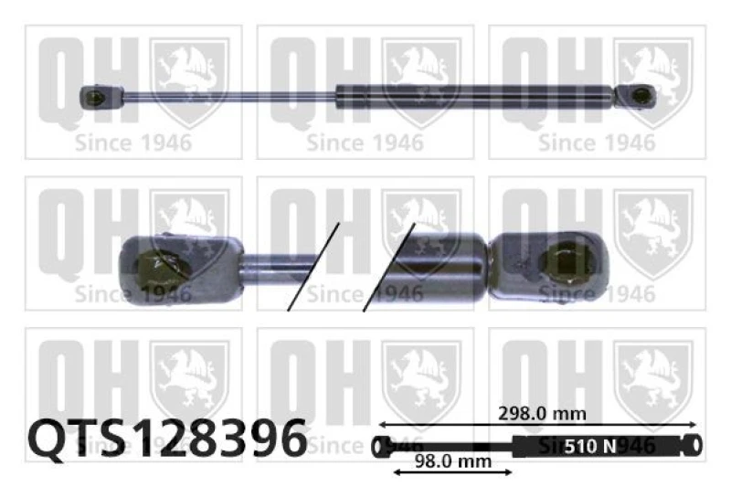Image of QUINTON HAZELL Tailgate strut QUINTON HAZELL QTS128396