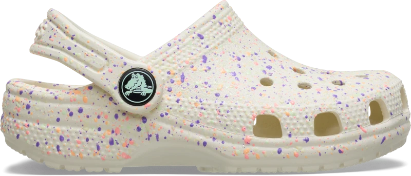 Image of Crocs Classic Glow Paint SplatterCgK girls's Children's Clogs (Shoes) in Beige