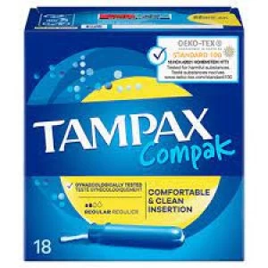 Image of Tampax Compak Regular Applicator Tampons 18 pack