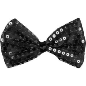 image of Spangles Sequin Bow Tie for Adults (Black)