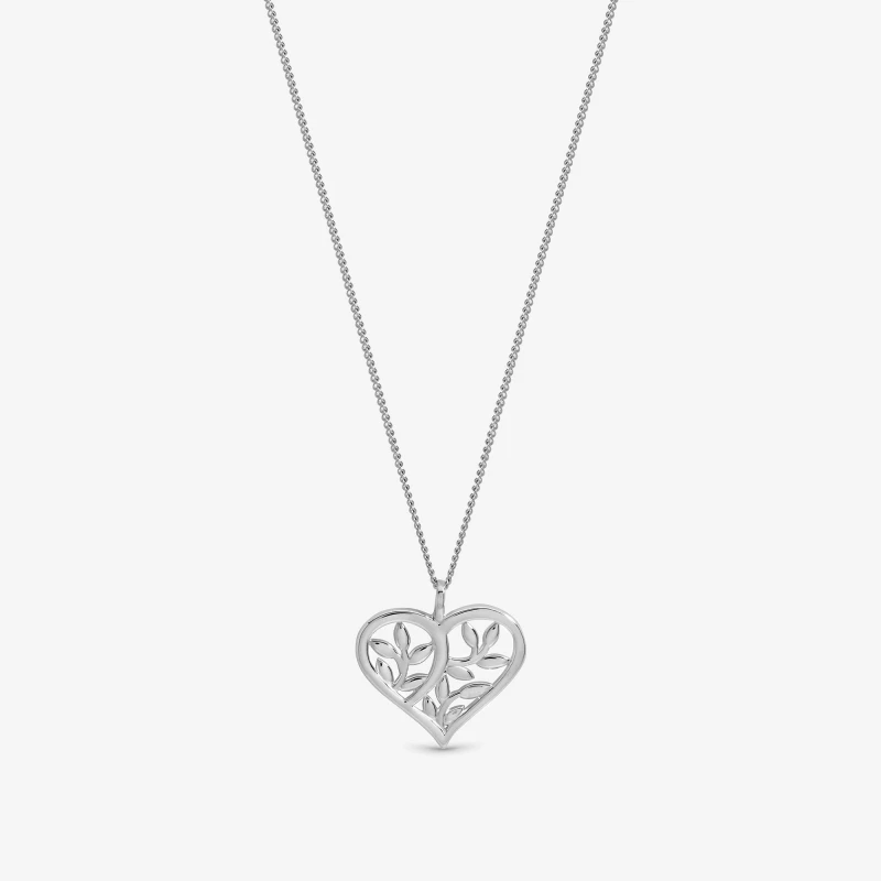 Image of Inicio Sterling Silver Plated Tree Of Love Pendant - Gift Silver female One Size
