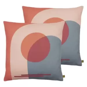 Image of Furn. Sun Arch Twin Pack Polyester Filled Cushions Clay Red