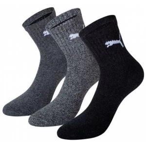 Puma Short Crew Socks Ant/Grey UK Size 6-8 Pack of 3