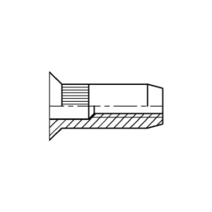 Image of M5 Steel Countersunk Head Knurled Rivet Nut (Box-500)