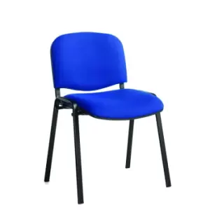Image of Stackable Padded Office Chairs - Charcoal Fabric, Black Frame - pack of 4